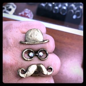 🤩!!VINTAGE!! Bowler Mustache Man
